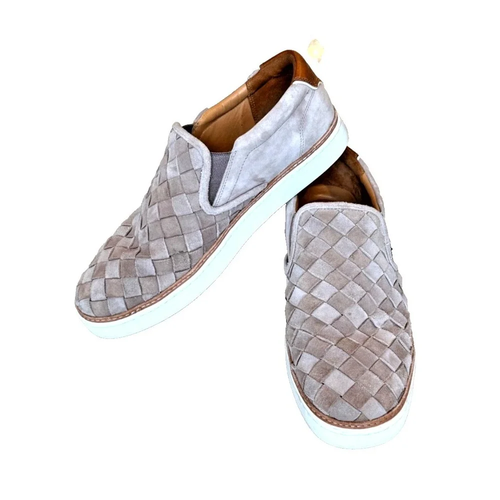 Allen Edmonds Men's Beige Alpha Woven Suede Slip-On Sneakers‎ Size 10.5 3E